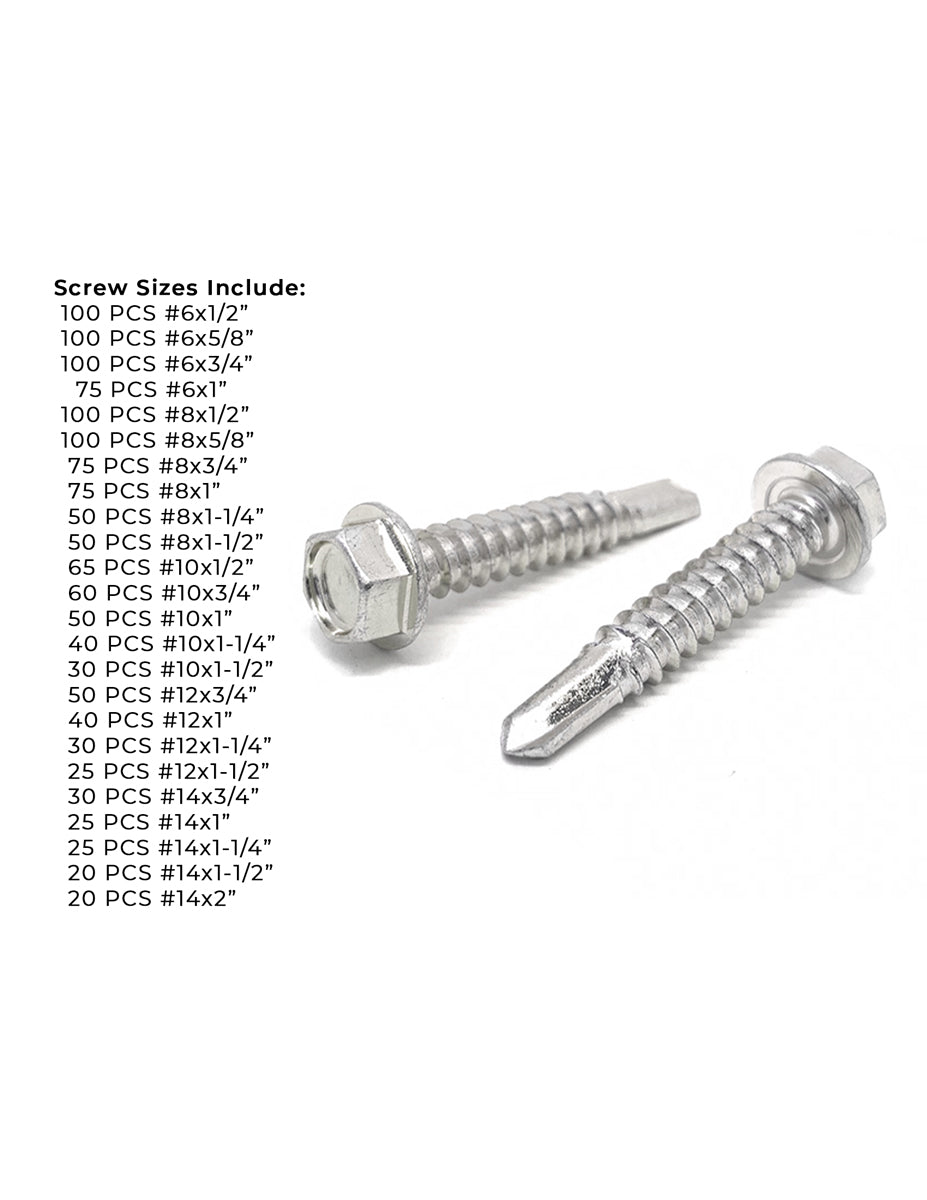 Stainless Unslotted Hex Washer Head Self Drilling Screws - 1336 PCS