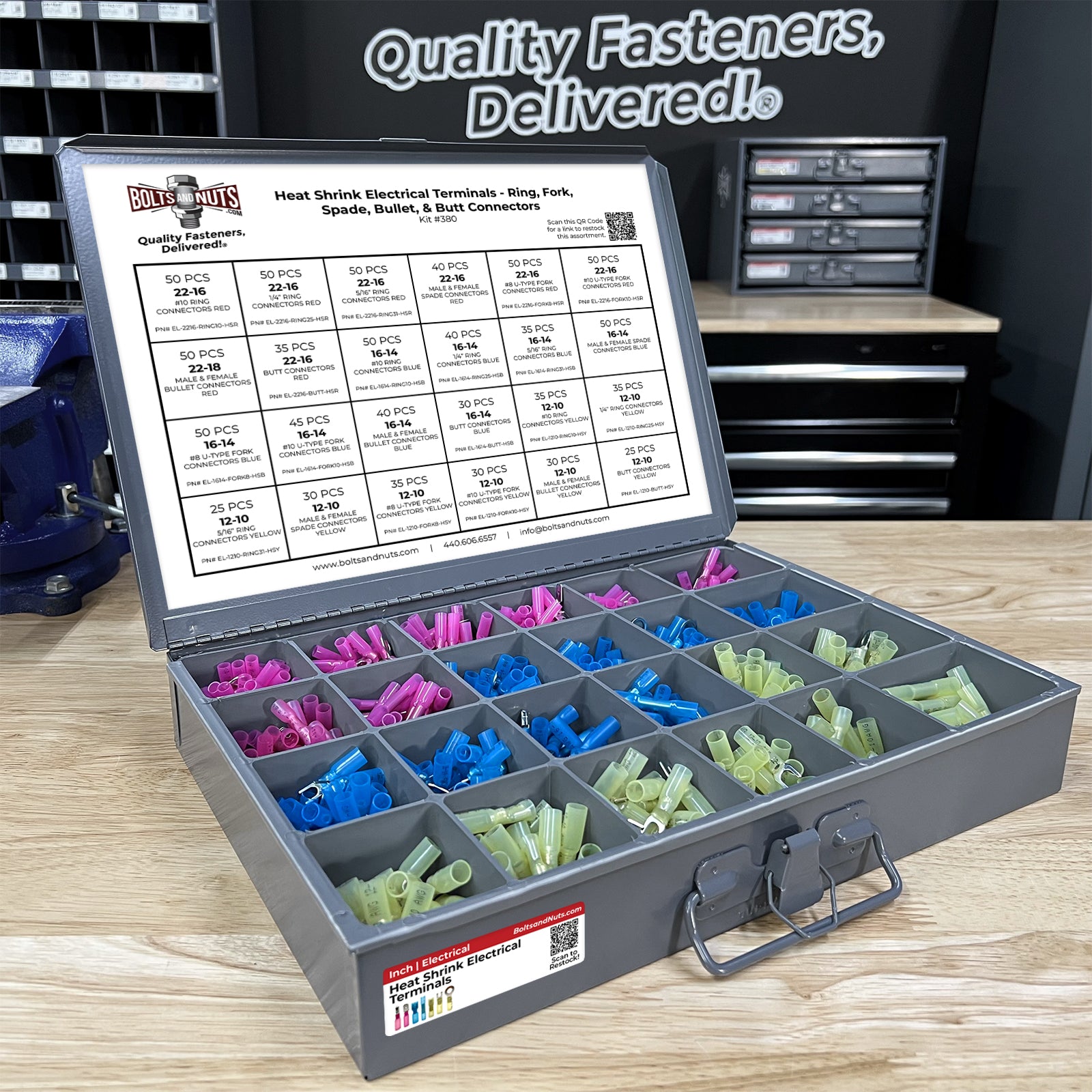 Marine Grade Heat Shrink Terminal Connectors Assortment - 961 Pieces