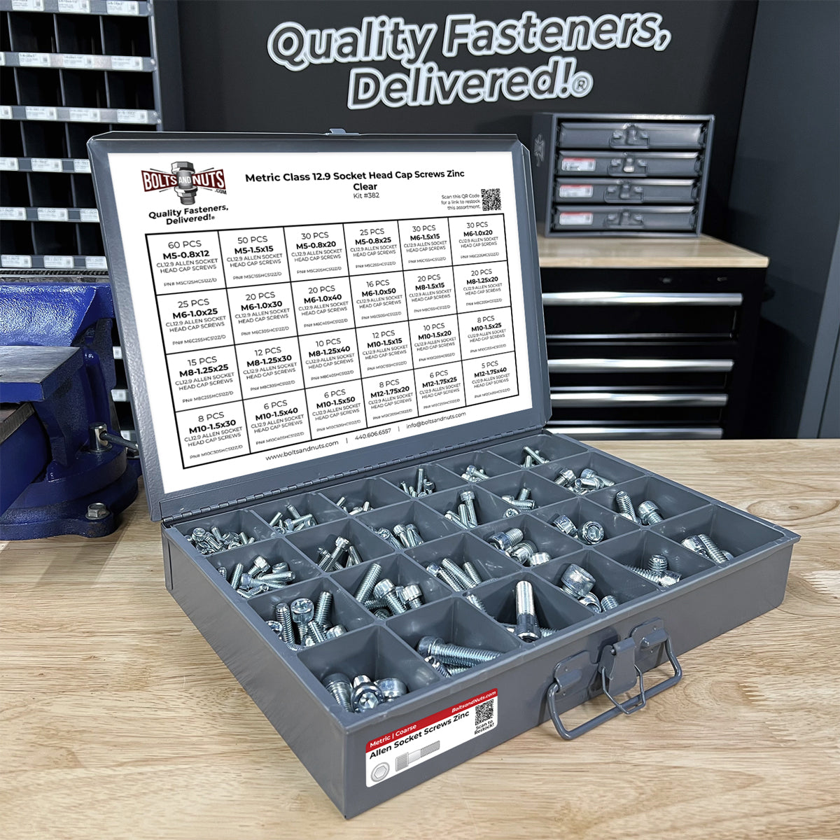 Metric CL12.9 Socket Head Cap Screws Zinc Clear Coarse Thread - 453 pcs