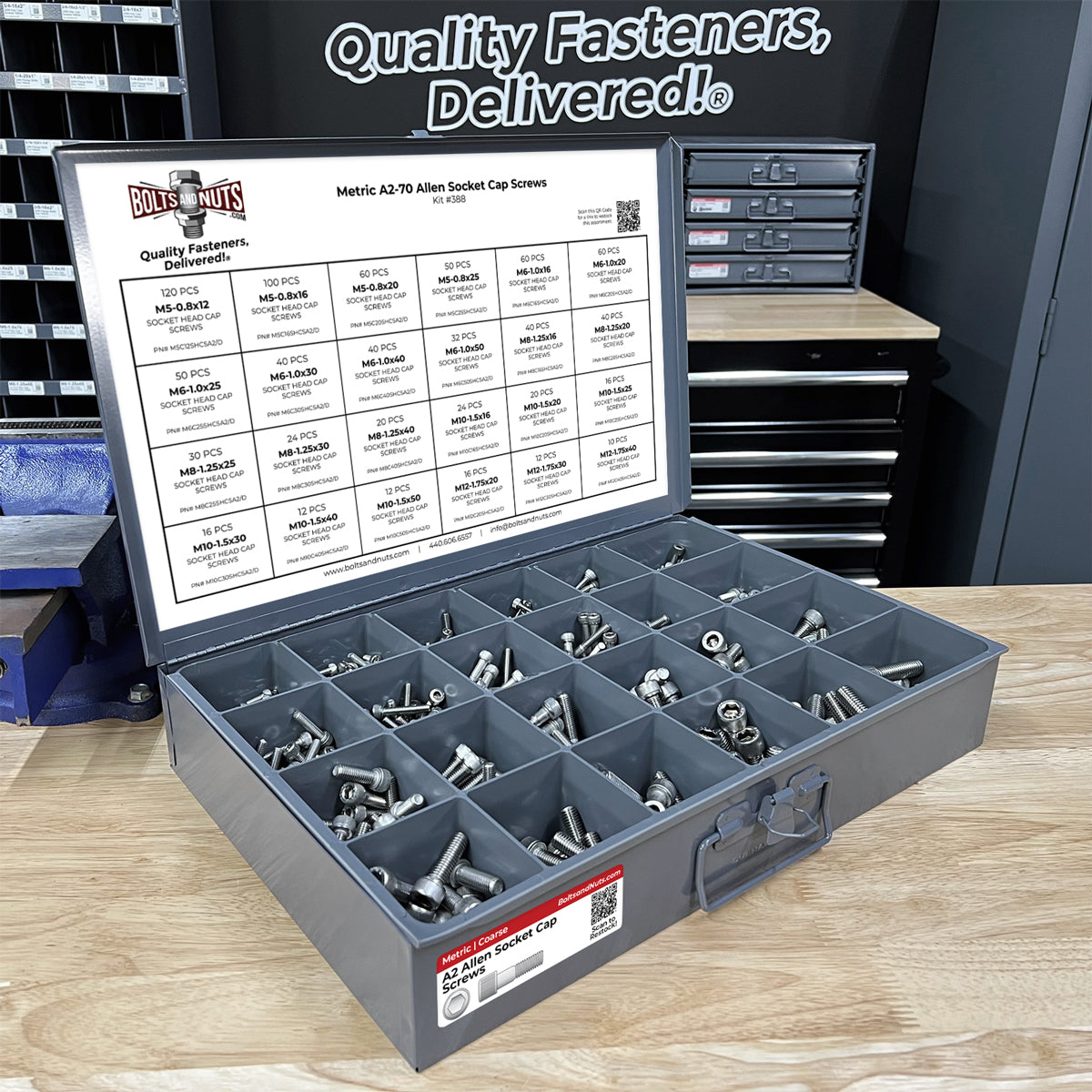 Metric Stainless Steel A2-70 Allen Socket Cap Screws - 905 PCS