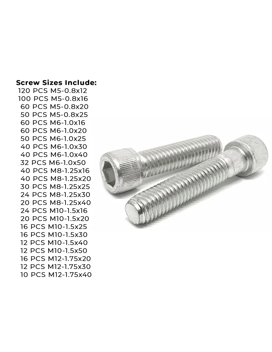 Metric Stainless Steel A2-70 Allen Socket Cap Screws - 905 PCS