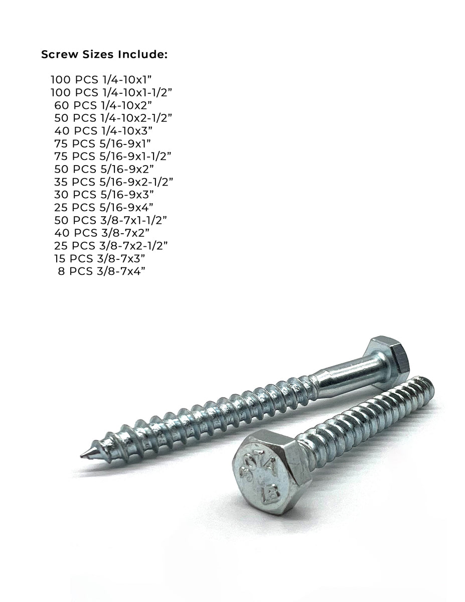 Hex Lag Screws A307 Grade A Zinc Clear -779 PCS