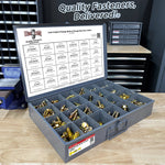 Inch Grade 8 Hex Flange Bolts & Flange Lock Nuts Zinc Yellow Assortment - 693PCS