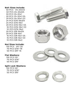 Inch Stainless Steel Hex Cap Screws, Nuts & Washers - 1147 PCS