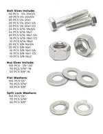 Inch 316 Stainless Steel Hex Cap Screws, Nuts & Washers - 1147 PCS