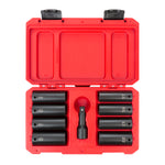 1/2 Inch Drive Deep Impact Lug Nut Socket Set with Case, 9-Piece (3/4 - 15/16 in., 17 - 22 mm)