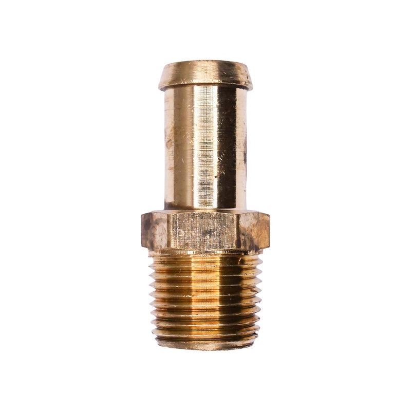 3/8" NPT Brass To Hose Beaded Barb Male Pipe Adapter, 1/2"