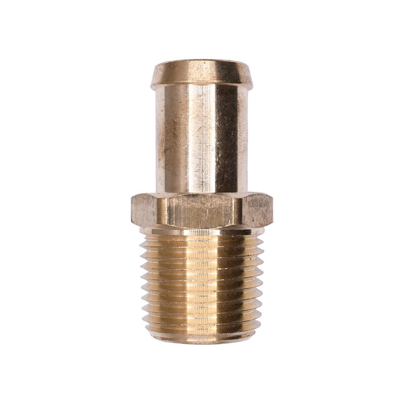 1/2" NPT Male Brass To Hose Beaded Barb Male Pipe Adapter, 5/8"