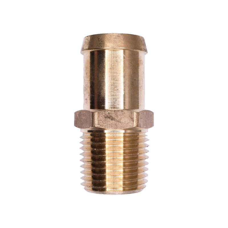 1/2" NPT Male Brass To Hose Beaded Barb Male Pipe Adapter, 3/4"