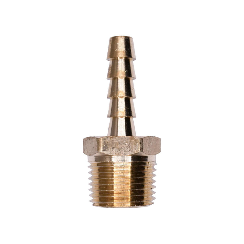 3/8" NPT Brass To Hose Barb Male Pipe Adapter, 1/4"