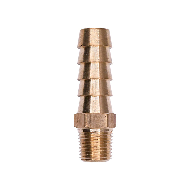 1/8" Brass To Hose Barb Male Pipe Adapter, 3/8"