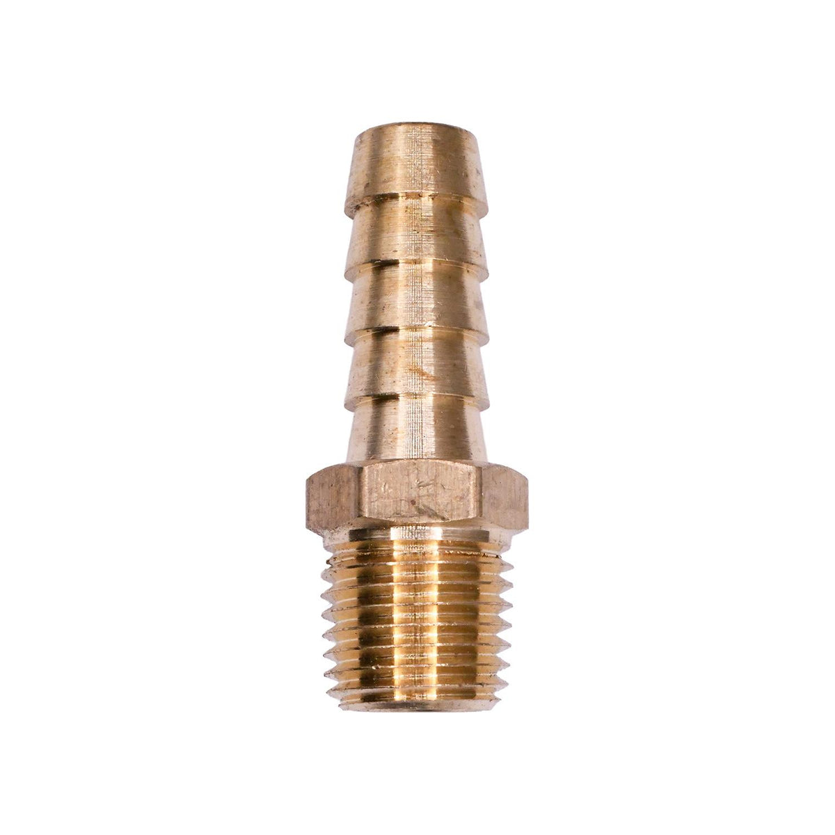 1/4" NPT Brass To Hose Barb Male Pipe Adapter, 3/8"