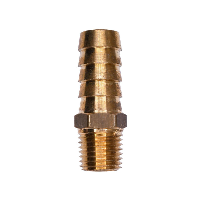 1/4" NPT Brass To Hose Barb Male Pipe Adapter, 1/2"