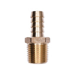1/2" NPT Male Brass To Hose Barb Male Pipe Adapter