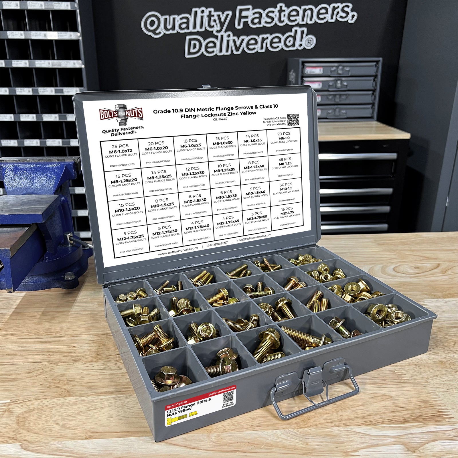 Metric Class 10.9 Hex Flange Frame Bolts & Nuts Assortment Zinc