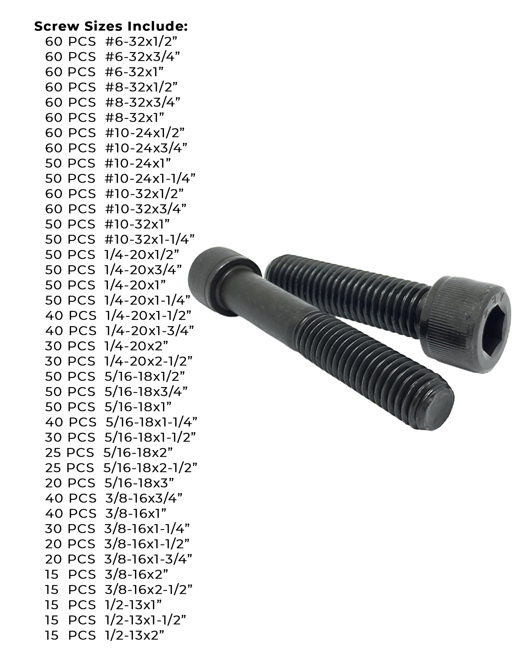 Alloy Socket Head Cap Screws - 1655 PCS