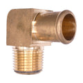 1/2" NPT Male Brass 90 Degree Beaded Hose Barb To Male Pipe Adapter, 3/4"