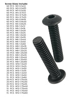 Metric Class 12.9 Button Socket Head Cap Screws - 1510 PCS