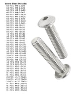 Metric Stainless A4-70 Button Socket Head Cap Screws  - 1521 PCS