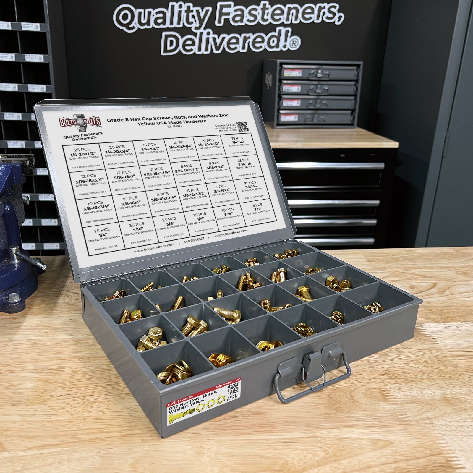 Grade 8 Hex Cap Screws, Nuts, and Washers Zinc Yellow USA Made