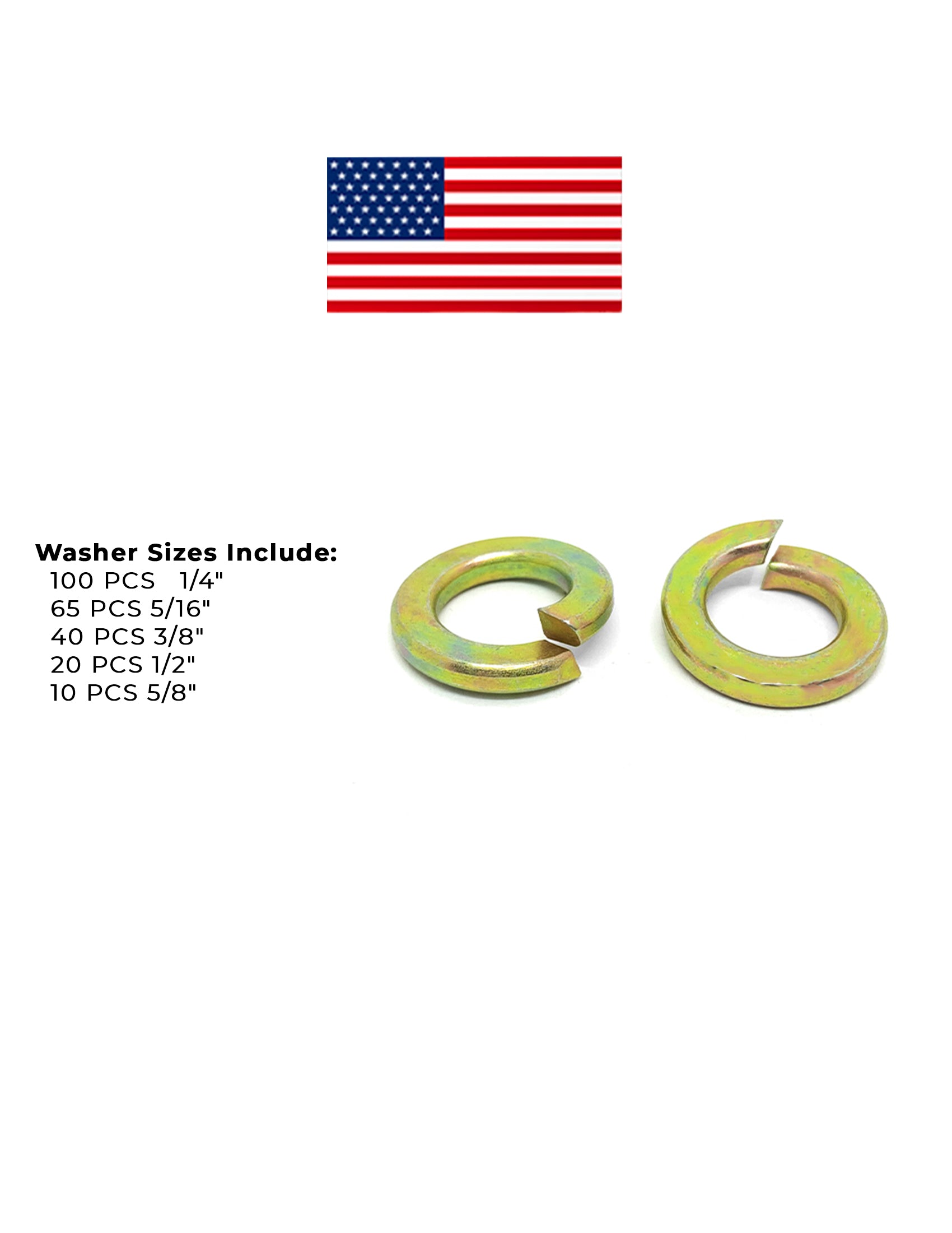 Grade 8 Alloy Lock Washers USA Made Hardware Assortment - 236 PCS