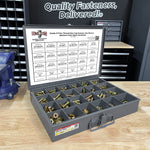 Inch Grade 8 Fine Thread Hex Cap Screws, Hex Nuts & Washers Zinc Yellow USA Made Hardware - 574 PCS