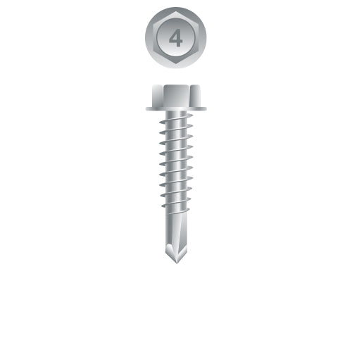 #10 Hex Washer Head 10-16 x 1, 410 Stainless Steel