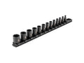 1/4 Inch Drive Shallow 6-Point Impact Socket Set with Rail, 13-Piece (5/32 - 11/16 in.)