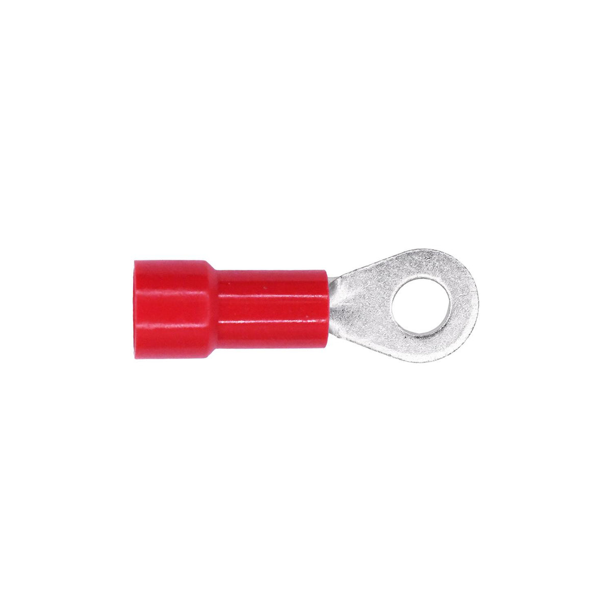 Red Copper Vinyl Insulator Ring Term 22-18 Gauge Stud, Electro Tin Plated
