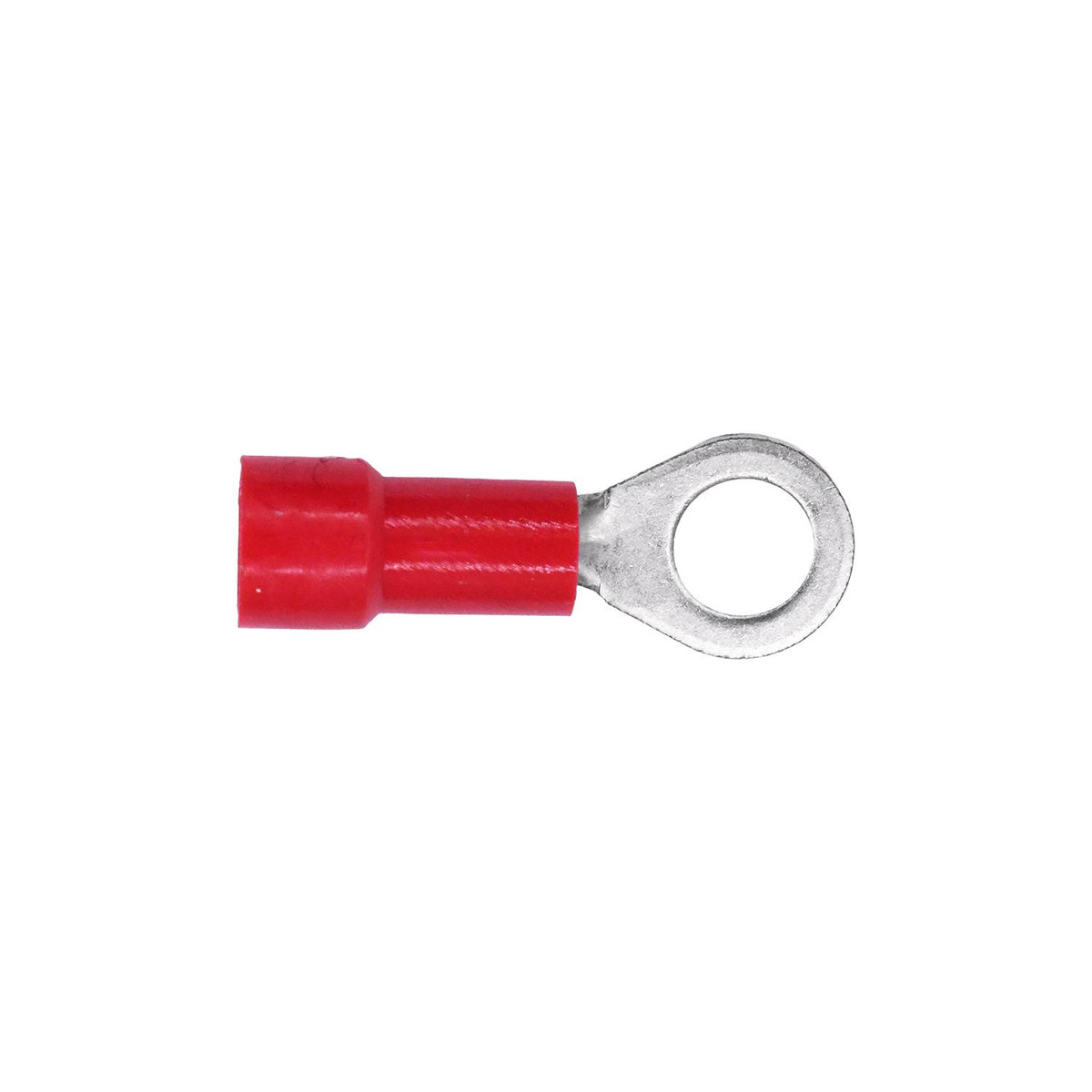 #8-10 Red Copper Vinyl Insulator Ring Term 22-18 Gauge Stud, Electro Tin Plated