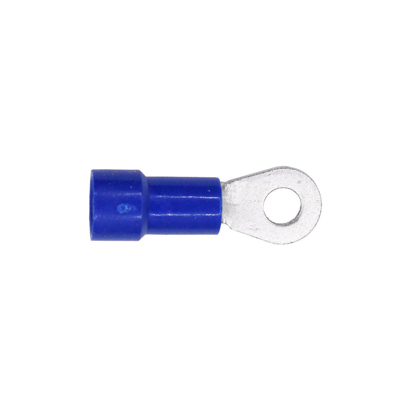 Blue Copper Vinyl Insulator Ring Term 16-14 Gauge Stud, Electro Tin Plated