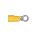 #8-10 Yellow Copper Vinyl Insulator Ring Term 12-10 Gauge Stud, Electro Tin Plated