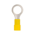 5/16"-3 Yellow Copper Vinyl Insulator Ring Term 12-10 Gauge, Electro Tin Plated