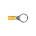 7/16"-1 Yellow Copper Vinyl Insulator Ring Term 12-10 Gauge, Electro Tin Plated