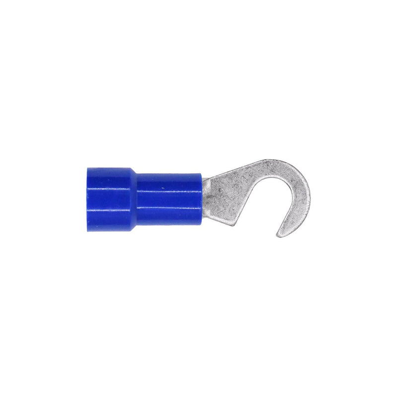 #8-10 Blue Copper Vinyl Insulator Hook Term 16-14 Gauge Stud, Electro Tin Plated