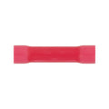 Red Copper Vinyl Insulator Butt Connector 22-18 Gauge, Electro Tin Plated