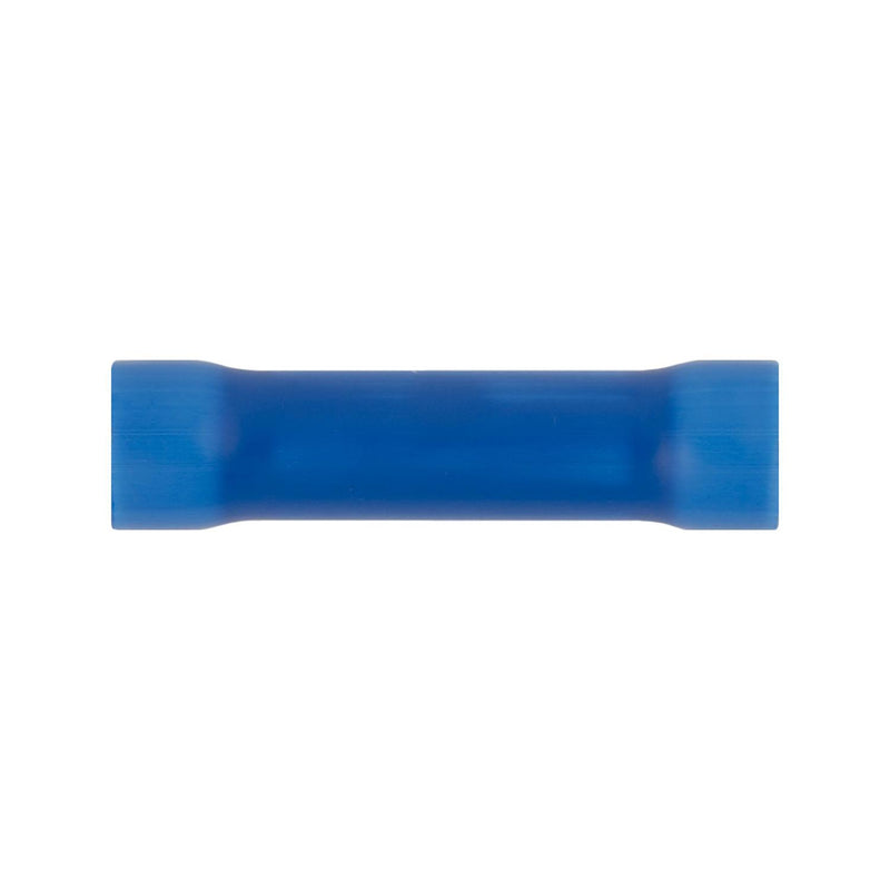 Blue Copper Vinyl Insulator Butt Connector 16-14 Gauge, Electro Tin Plated