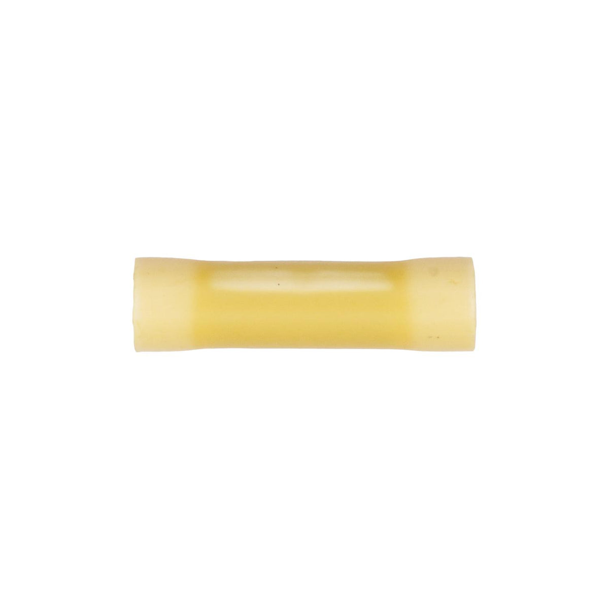 Yellow Copper Vinyl Insulator Butt Connector 12-10 Gauge, Electro Tin Plated