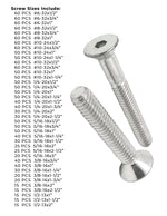 316 Stainless Steel Flat Head Socket Cap Screws - 1656 PCS