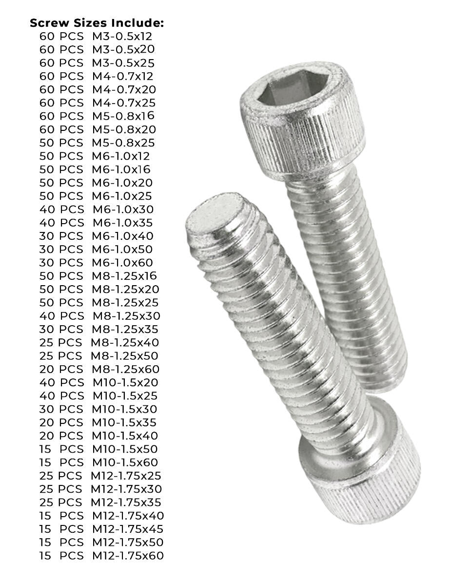 Metric Stainless A4-70 Socket Head Cap Screws - 1510 PCS
