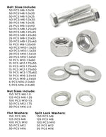 Metric Class A4 Stainless Coarse Hex Cap Screws, Hex Nuts, Flat & Lock Washers - 2011 PCS