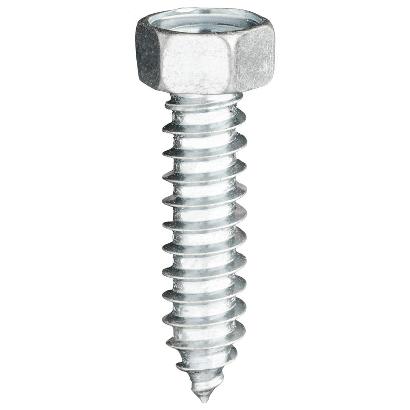 3/8"x1-1/2" Indented Hex Head Af Tapping Screw, Type A/AB, Zinc Chromate