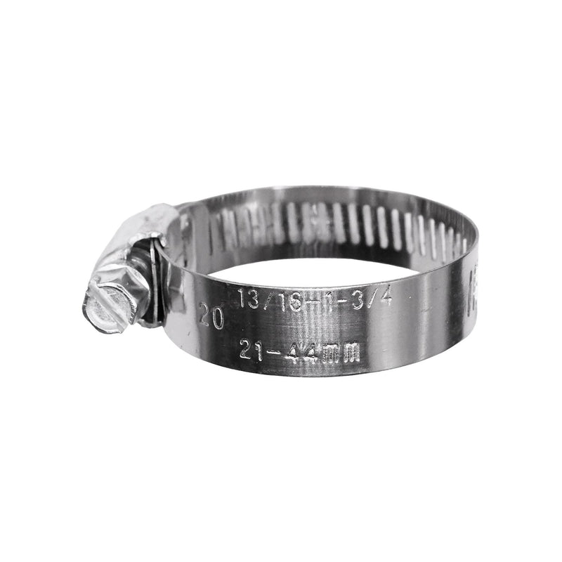 3/4" 300 Stainless Steel Band & Saddle, Steel Screw Hex Worm Gear Type Hose Clamp Size, Plated Screw & Housing