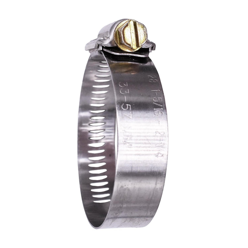 1-5/16" 300 Stainless Steel Band & Saddle, Steel Screw Hex Worm Gear Type Hose Clamp Size, Plated Screw & Housing