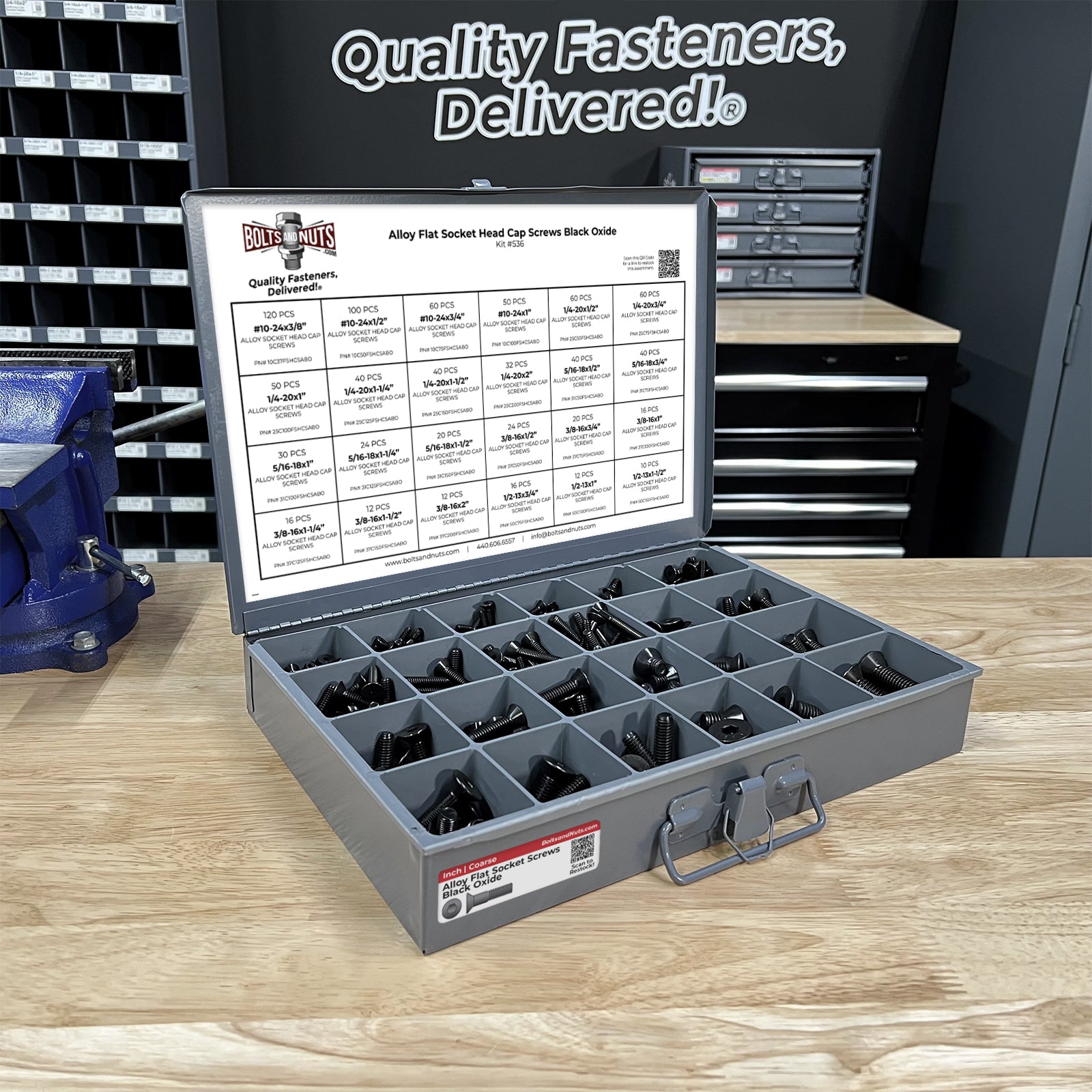 Alloy Flat Socket Head Cap Screws Black Oxide - 905 pcs