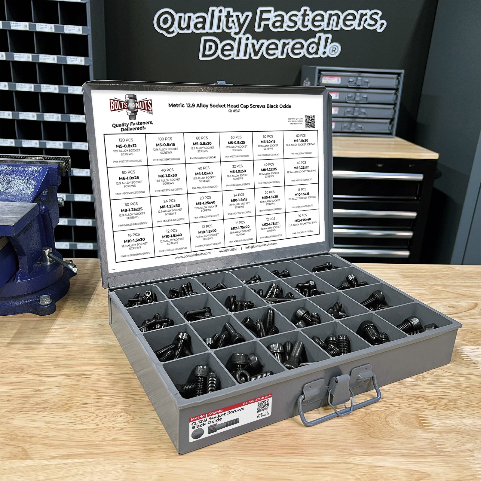 Metric 12.9 Alloy Allen Socket Head Cap Screws Bolts Black Oxide Assortment - 905 PCS