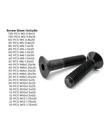 Metric Class 12.9 Flat Socket Screws Black Oxide - 904 PCS