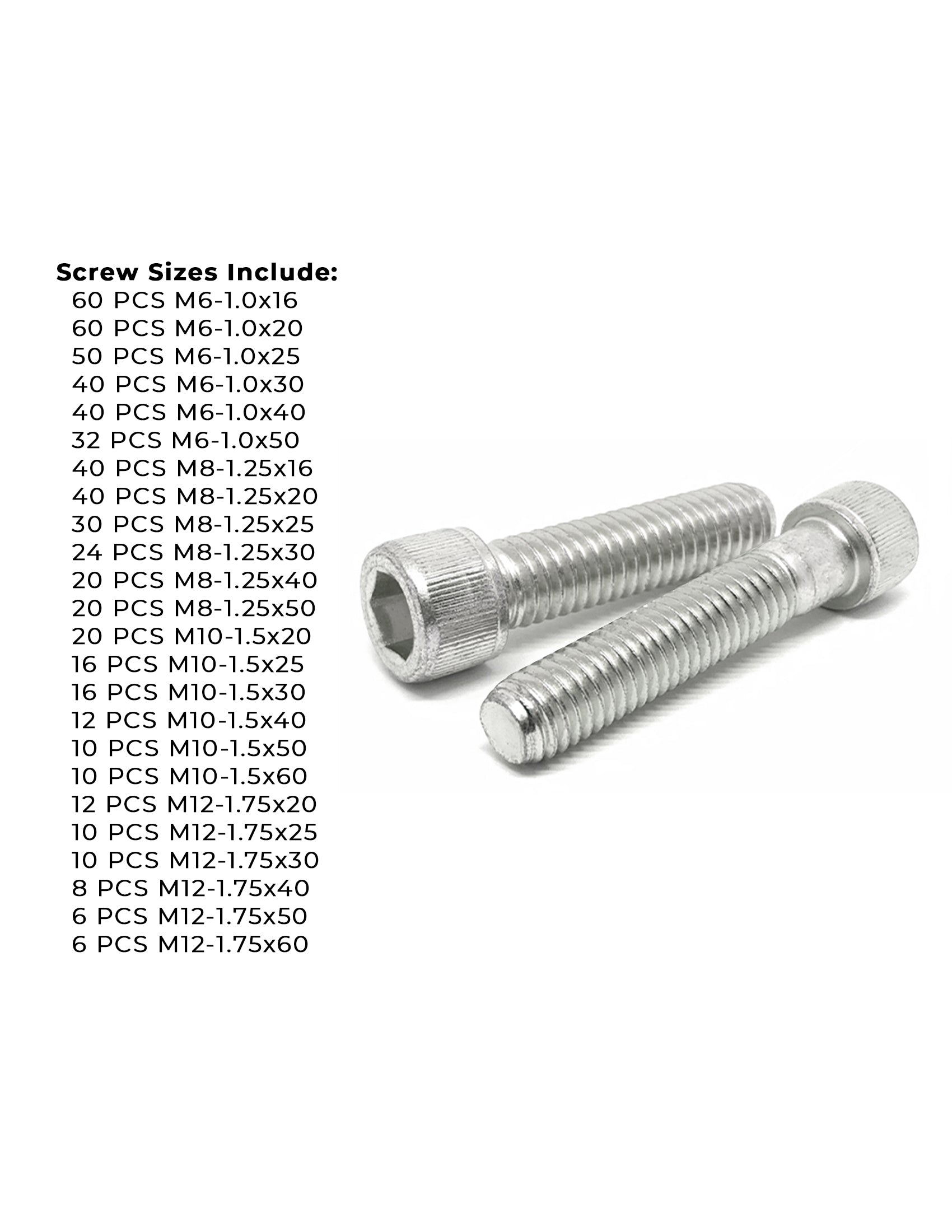 Metric A4 Stainless Steel Allen Socket Head Cap Screws Bolts Assortment - 611 PCS
