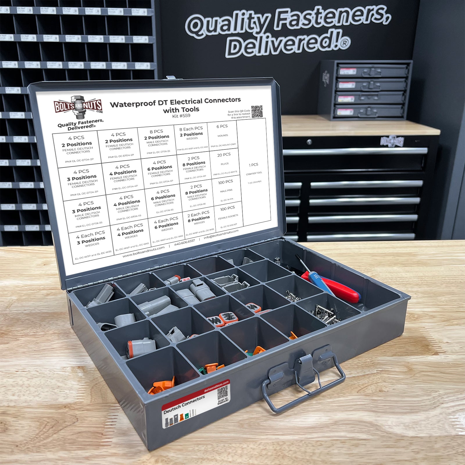 Waterproof DT Pin Electrical Connectors Assortment with Tools - 263 Pieces