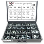 Metric Class 8.8 Hex Cap Screws, Hex Nuts, Flat & Lock Washers Coarse Thread Zinc Clear - 1269 PCS